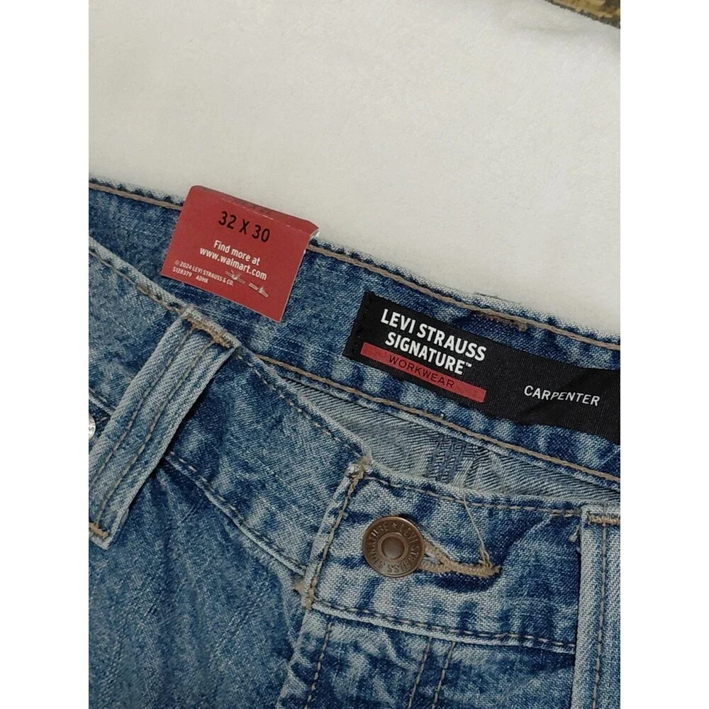 Levi Strauss Signature Relaxed Fit Utility Jeans Mens 32x30 NWT Stretch Denim